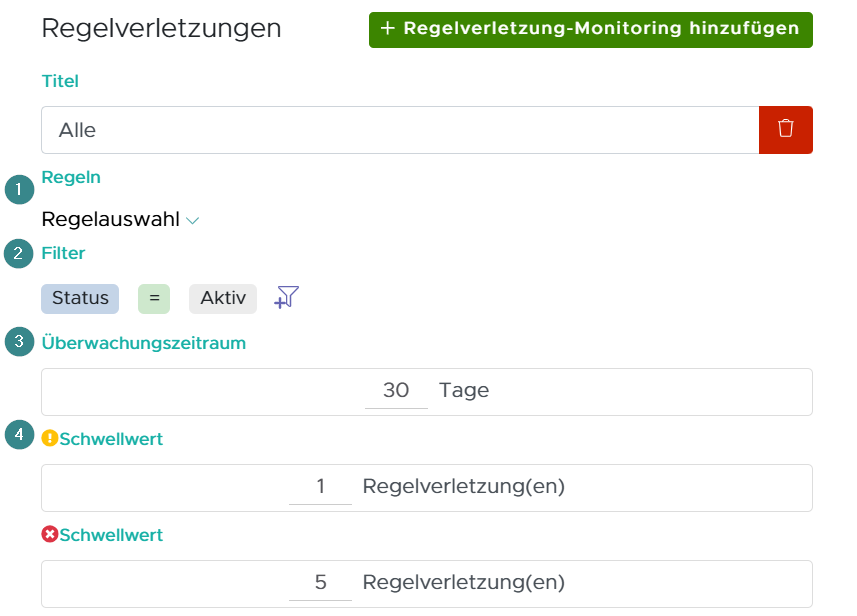 Systemzustand - Regelverletzungen