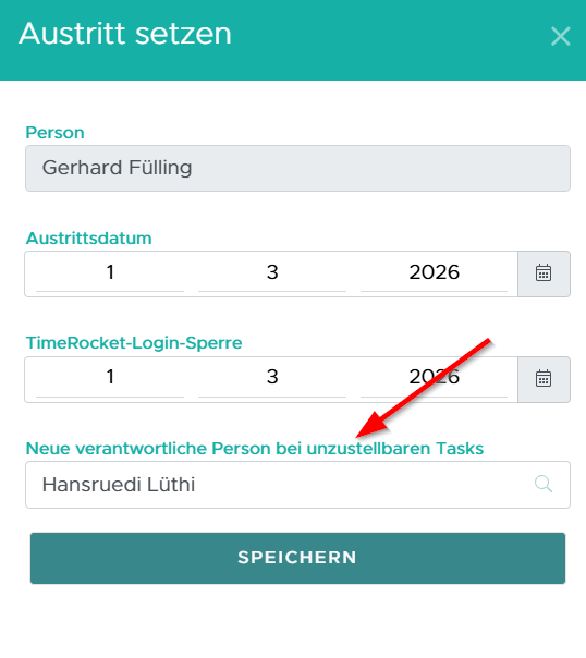 Austritt der Person für unzustellbare Pendenzen