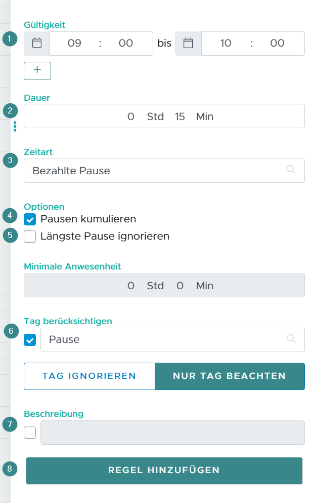 Regel: Bezahlte Pause