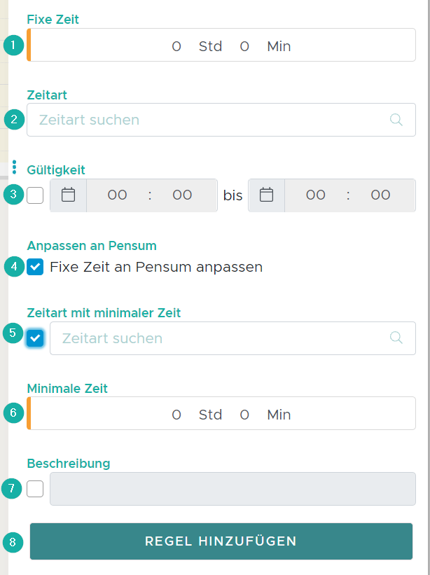 Regel: Tägliche Gutschrift