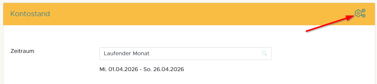 Auswertungen Kontostand Einstellungen