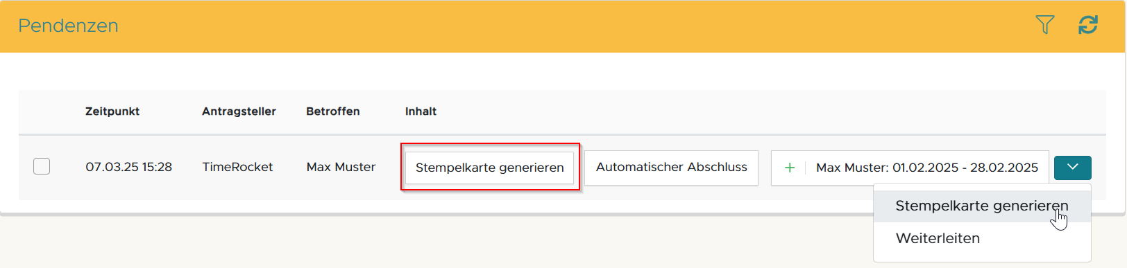 Stempelkarte generieren