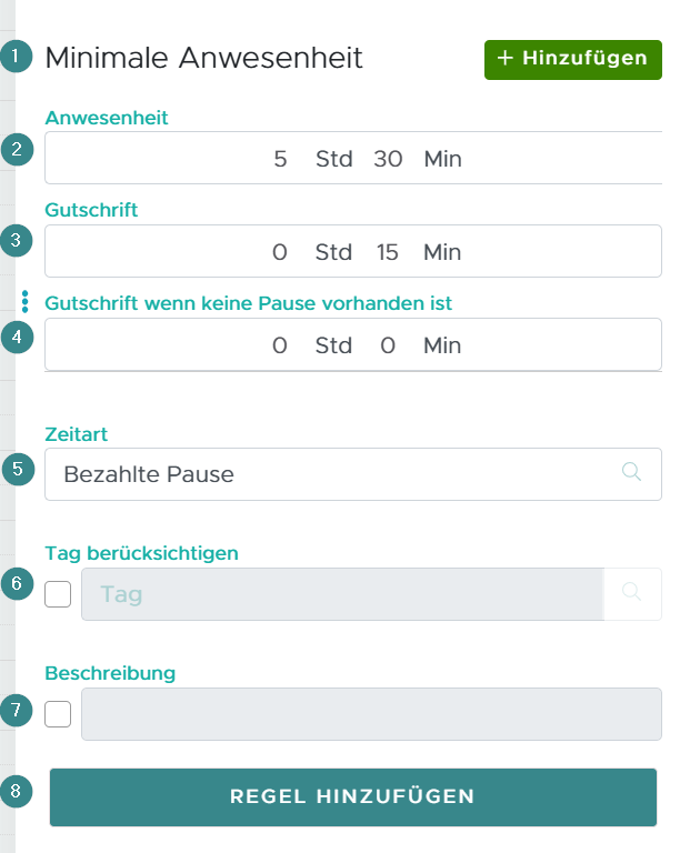 Regel: Bezahlte Pause bei minimaler Anwesenheit