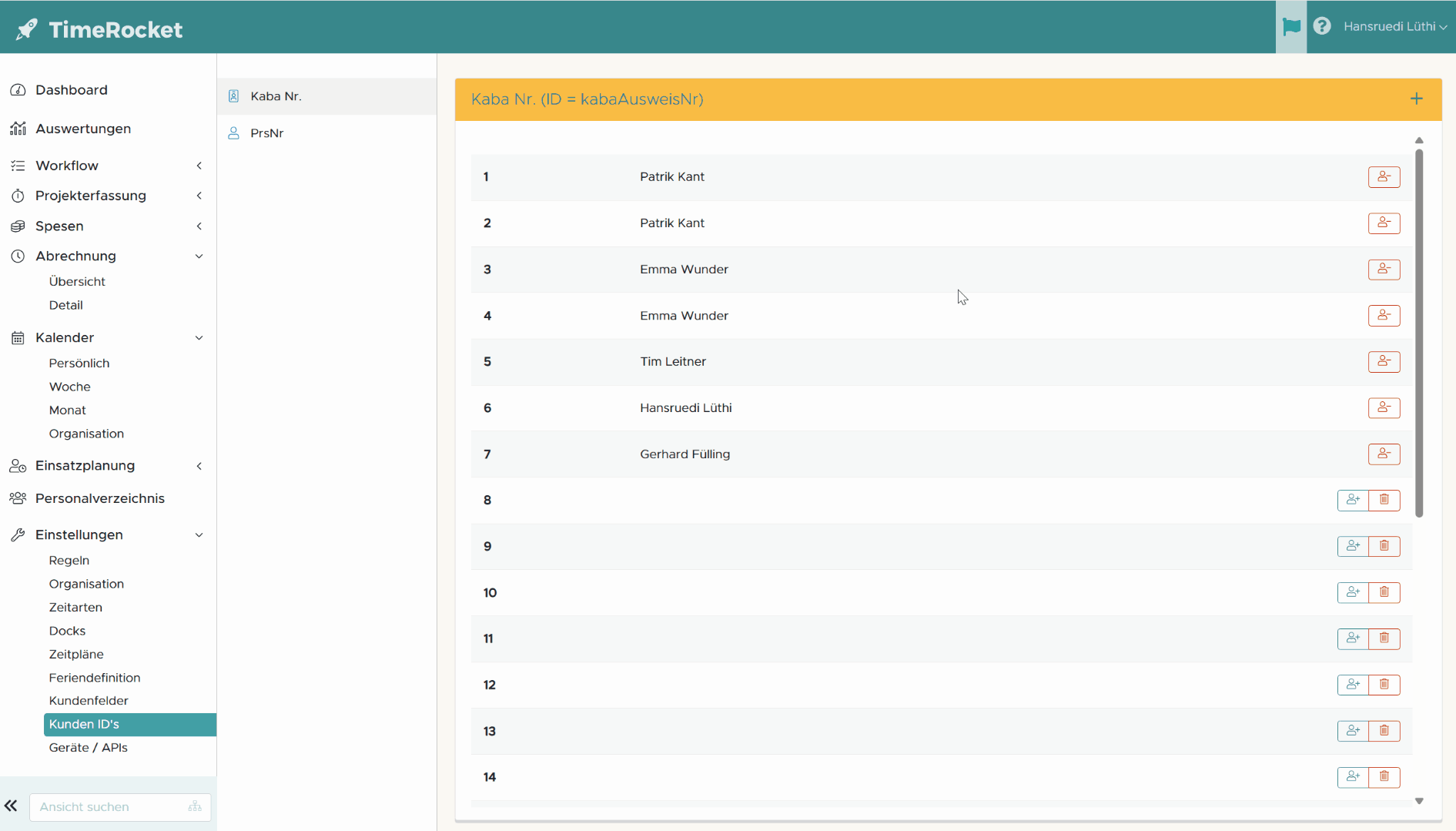 Ausweisnummer zuweisen