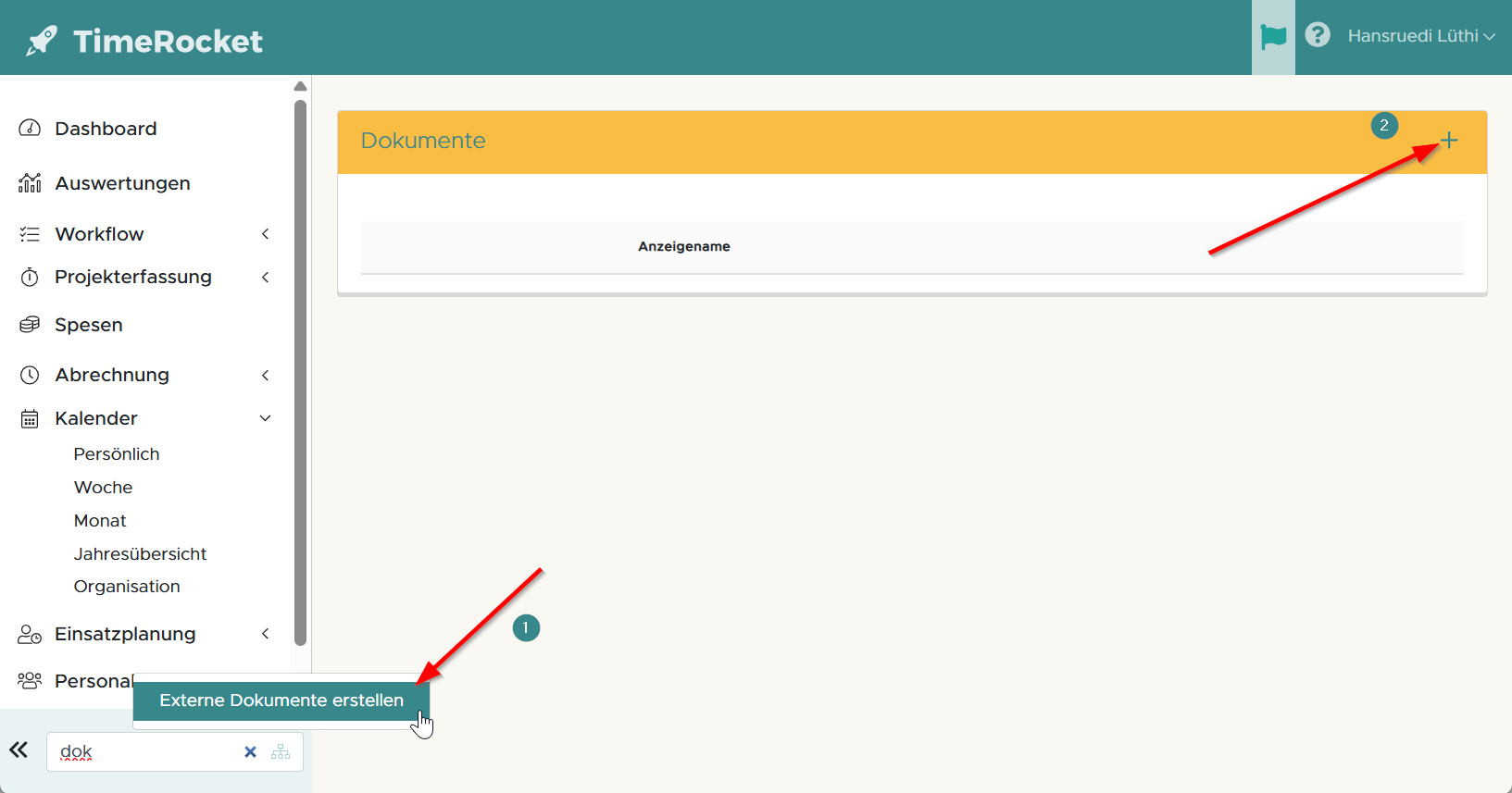 Externe Dokumente erstellen