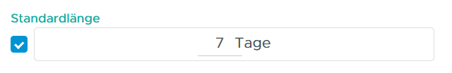 Dienstfolge Standardlänge